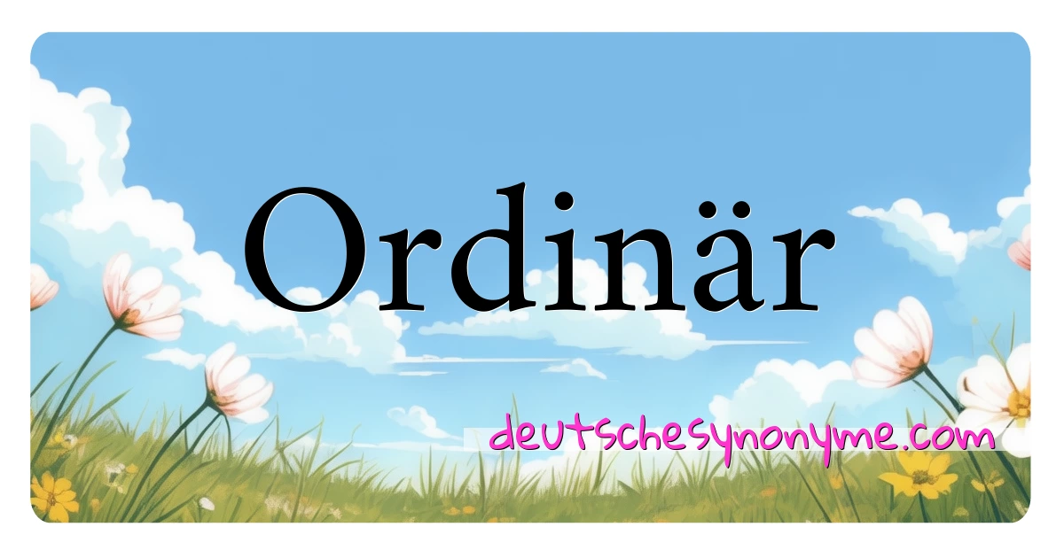 Ordinär Synonyme Kreuzworträtsel bedeuten Erklärung und Verwendung