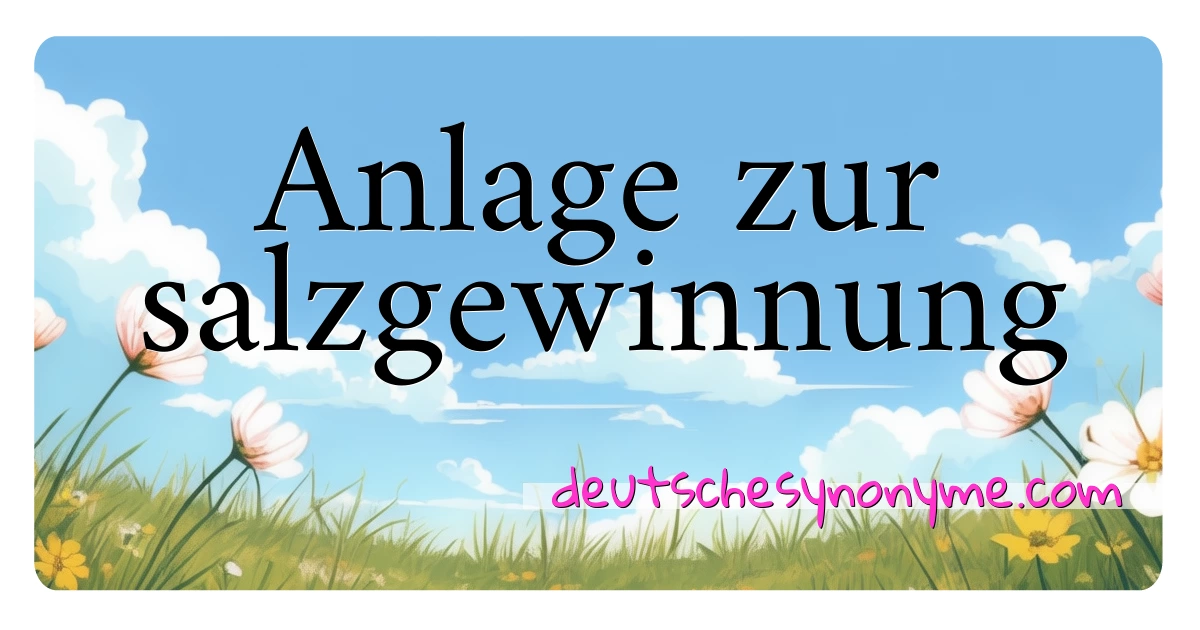 Anlage zur salzgewinnung Synonyme Kreuzworträtsel bedeuten Erklärung und Verwendung