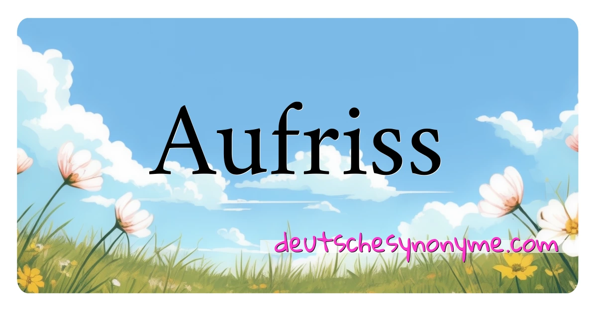 Aufriss Synonyme Kreuzworträtsel bedeuten Erklärung und Verwendung