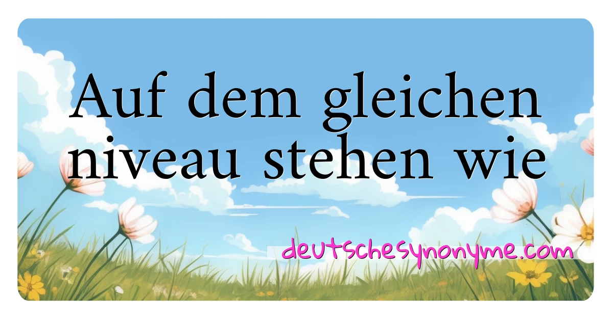 Auf dem gleichen niveau stehen wie Synonyme Kreuzworträtsel bedeuten Erklärung und Verwendung