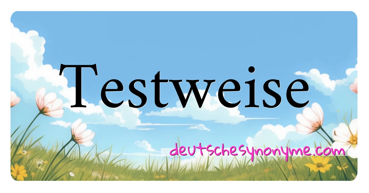 Testweise Synonyme Kreuzworträtsel bedeuten Erklärung und Verwendung