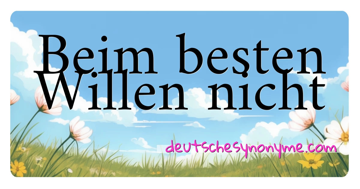 Beim besten Willen nicht Synonyme Kreuzworträtsel bedeuten Erklärung und Verwendung