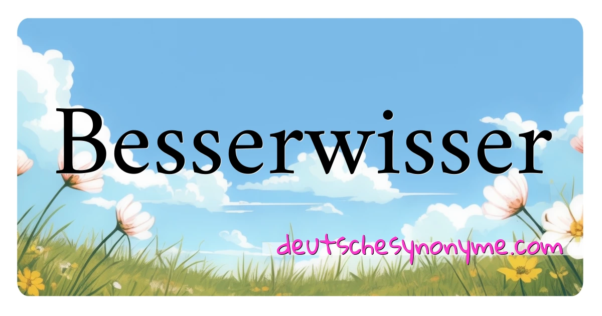 Besserwisser Synonyme Kreuzworträtsel bedeuten Erklärung und Verwendung