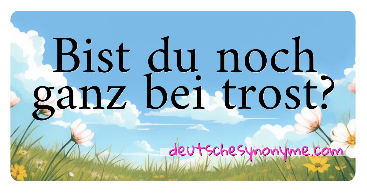 Bist du noch ganz bei trost? Synonyme Kreuzworträtsel bedeuten Erklärung und Verwendung