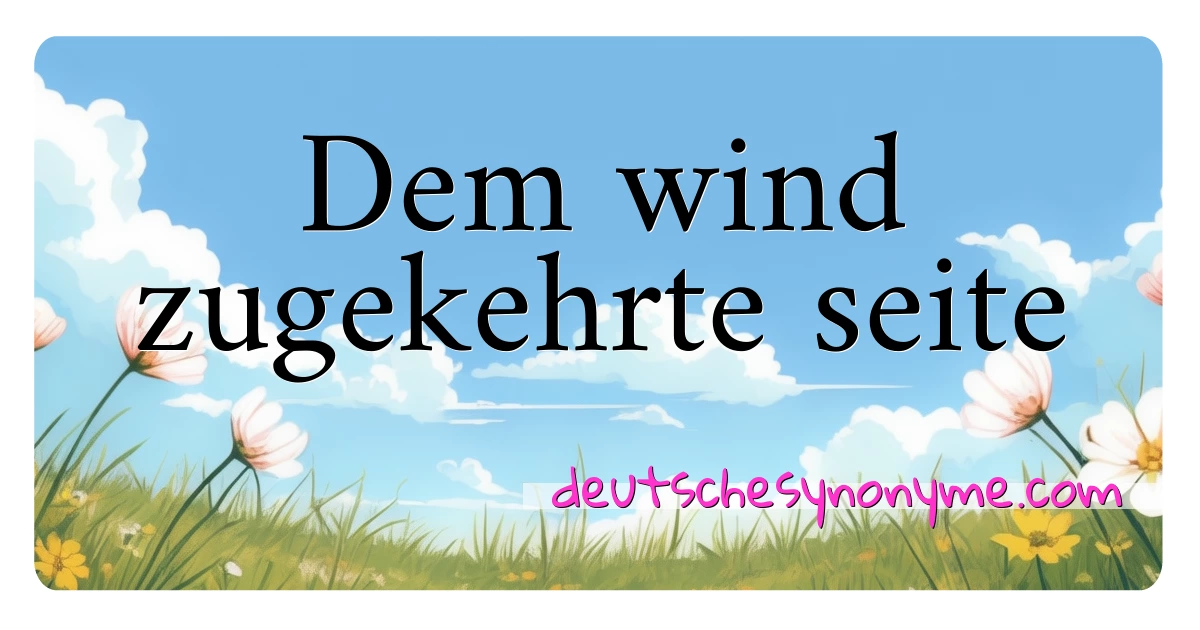 Dem wind zugekehrte seite Synonyme Kreuzworträtsel bedeuten Erklärung und Verwendung