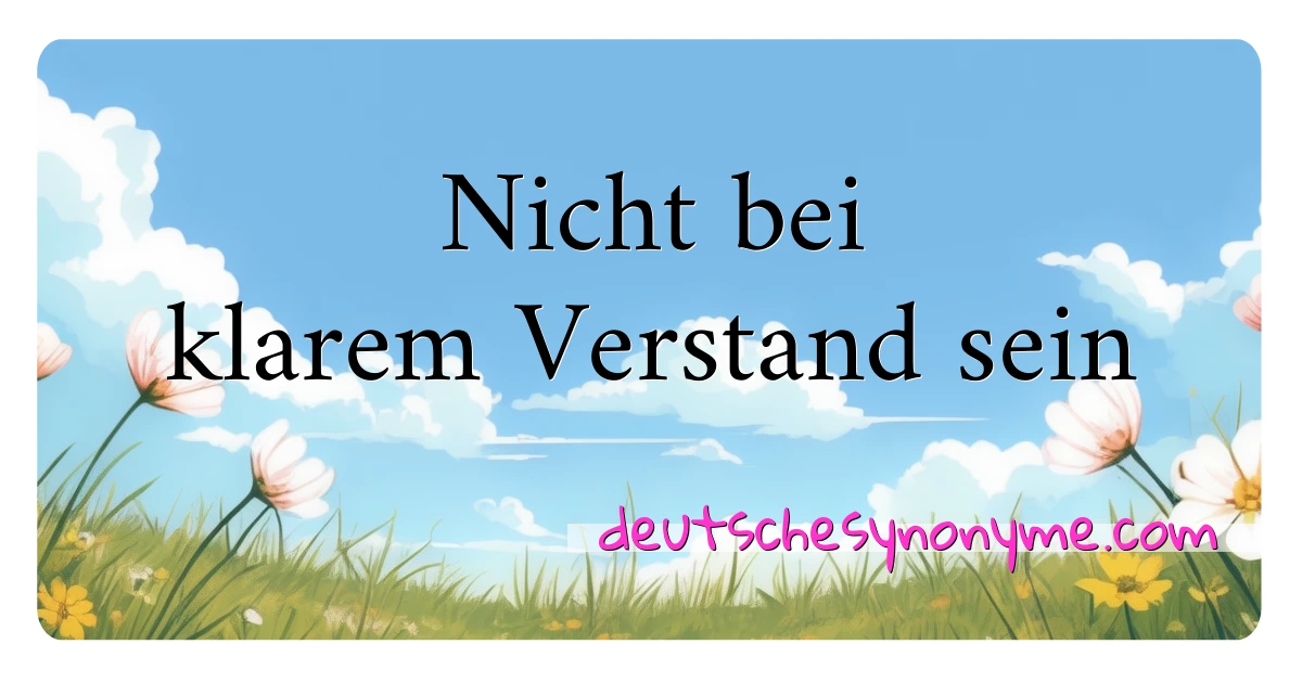 Nicht bei klarem Verstand sein Synonyme Kreuzworträtsel bedeuten Erklärung und Verwendung