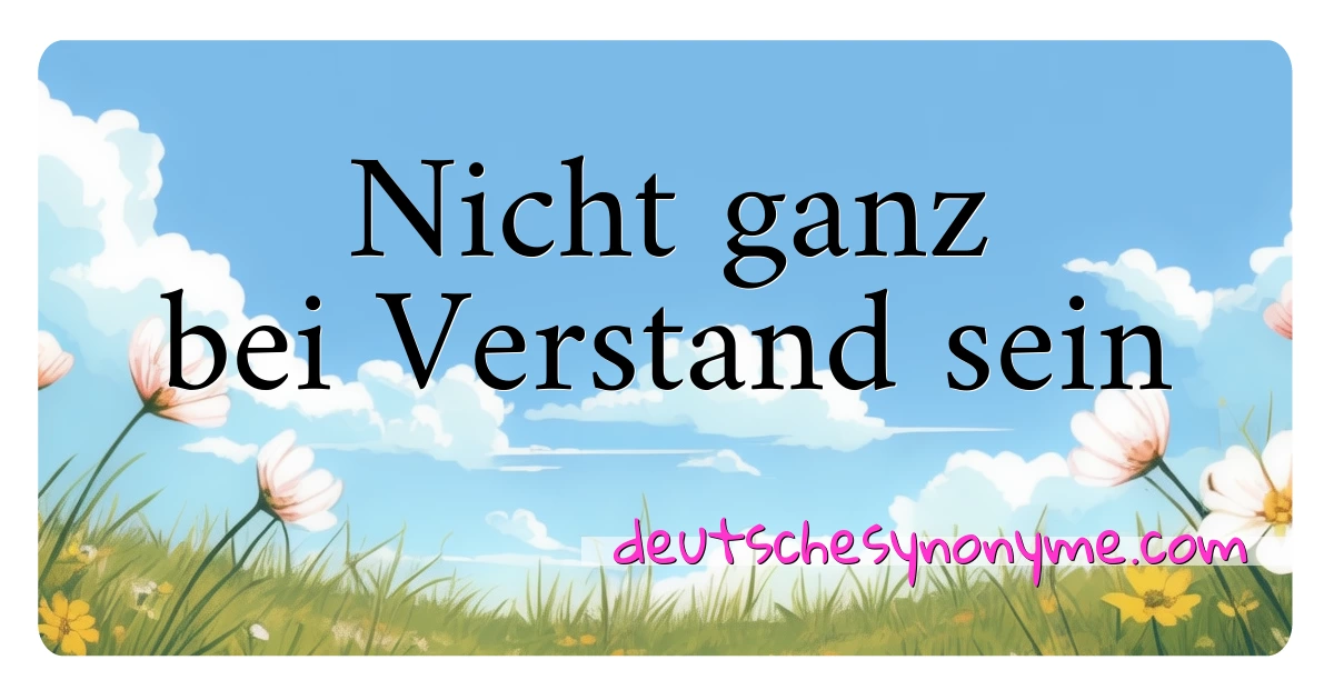 Nicht ganz bei Verstand sein Synonyme Kreuzworträtsel bedeuten Erklärung und Verwendung