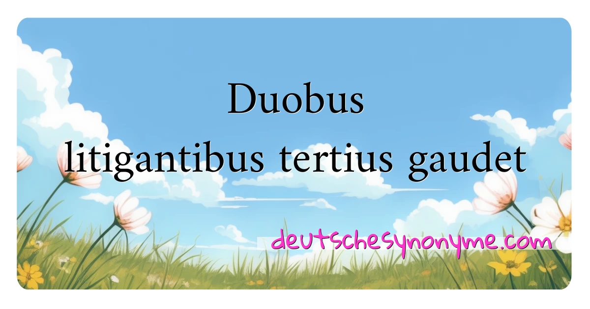 Duobus litigantibus tertius gaudet Synonyme Kreuzworträtsel bedeuten Erklärung und Verwendung