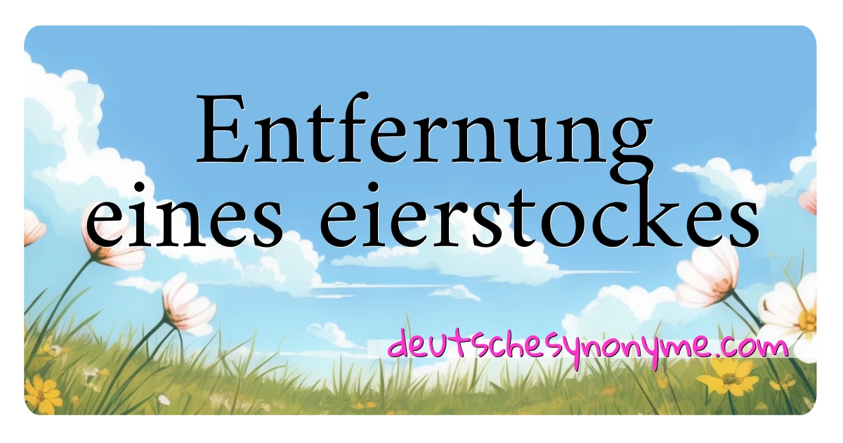 Entfernung eines eierstockes Synonyme Kreuzworträtsel bedeuten Erklärung und Verwendung