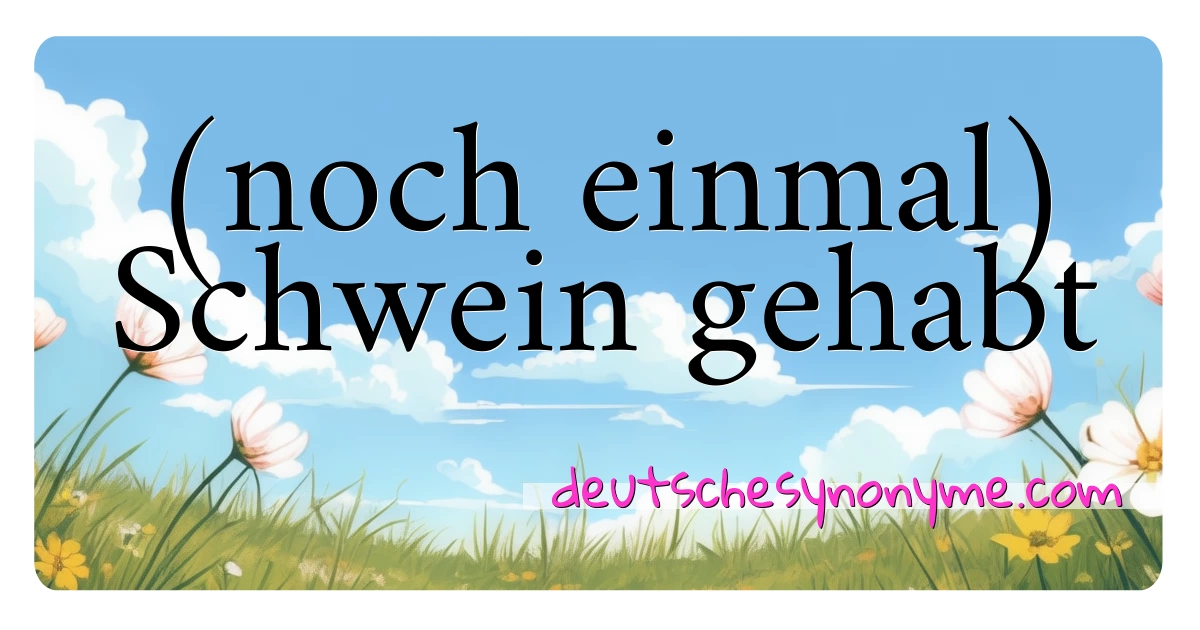 (noch einmal) Schwein gehabt Synonyme Kreuzworträtsel bedeuten Erklärung und Verwendung