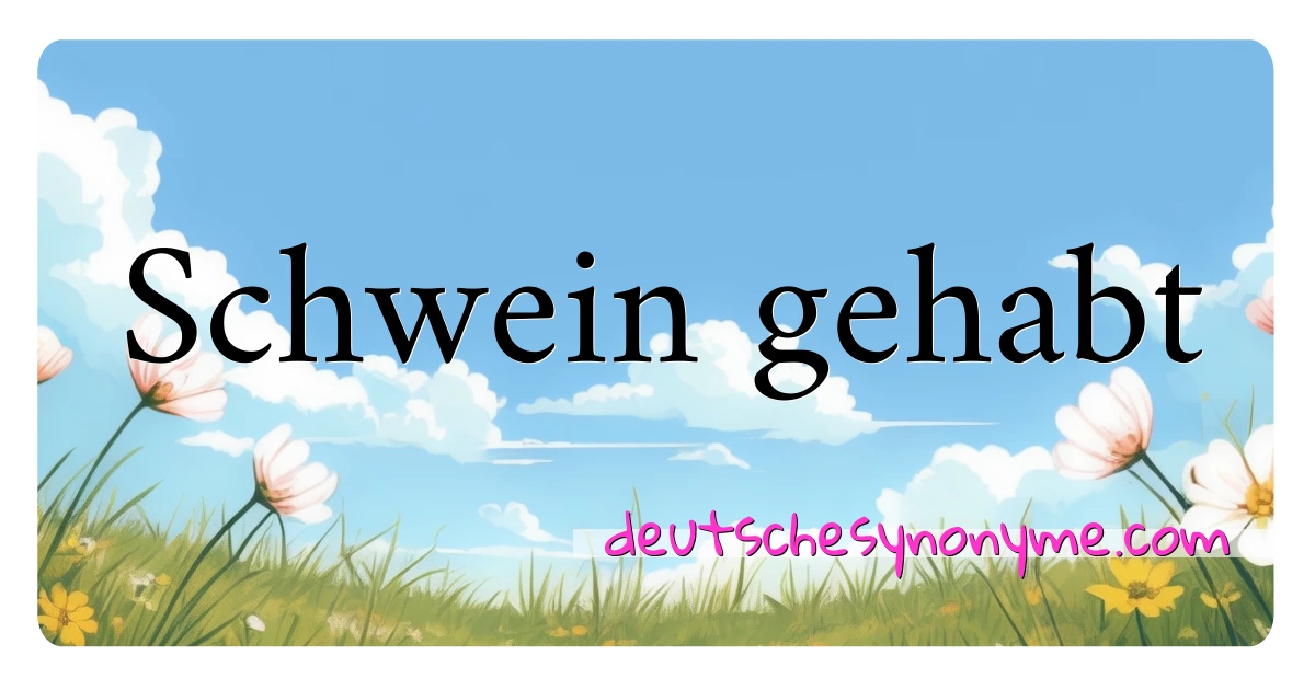 Schwein gehabt Synonyme Kreuzworträtsel bedeuten Erklärung und Verwendung