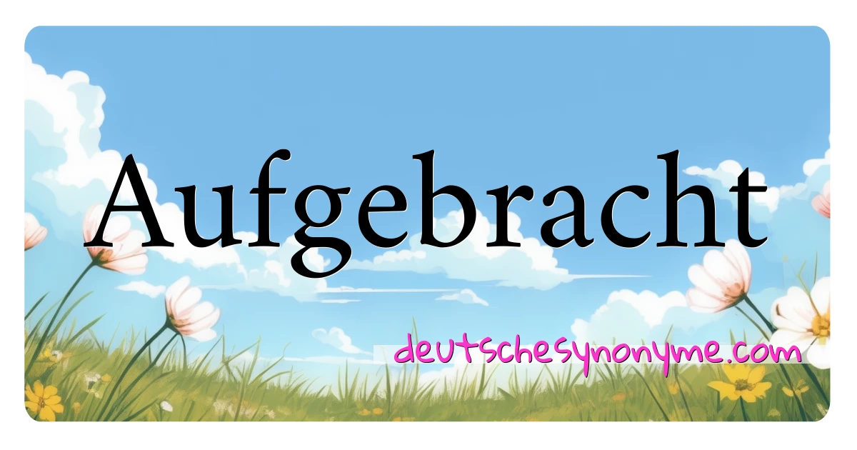 Aufgebracht Synonyme Kreuzworträtsel bedeuten Erklärung und Verwendung