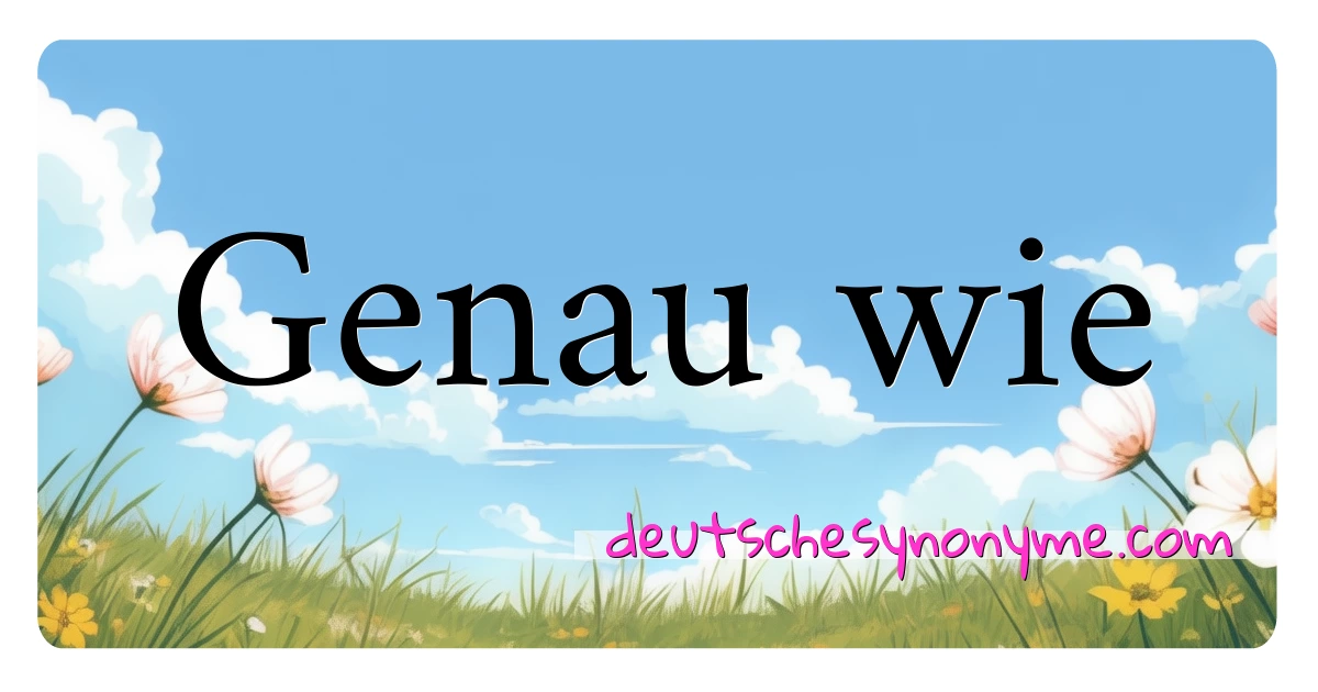 Genau wie Synonyme Kreuzworträtsel bedeuten Erklärung und Verwendung